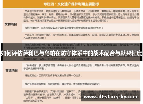 如何评估萨利巴与乌帕在防守体系中的战术配合与默契程度